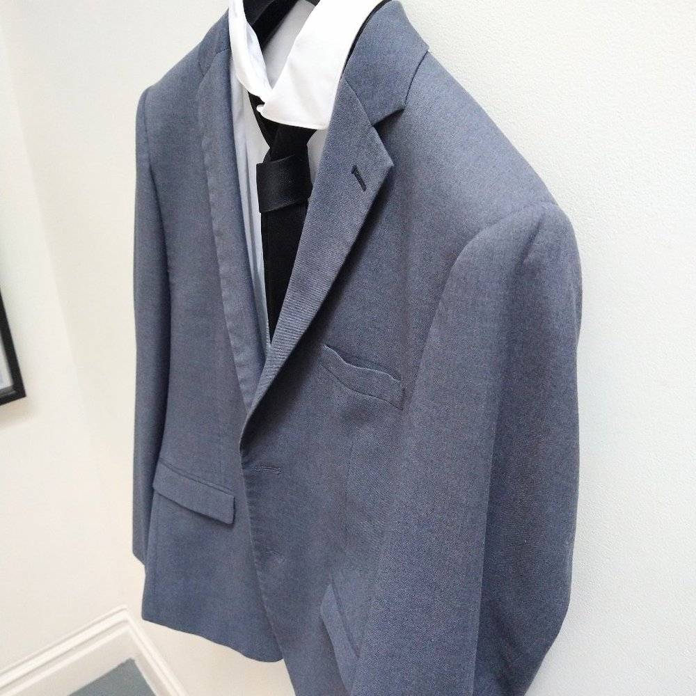 Two Button modern grey Suit  blazer size 44 pant size 38